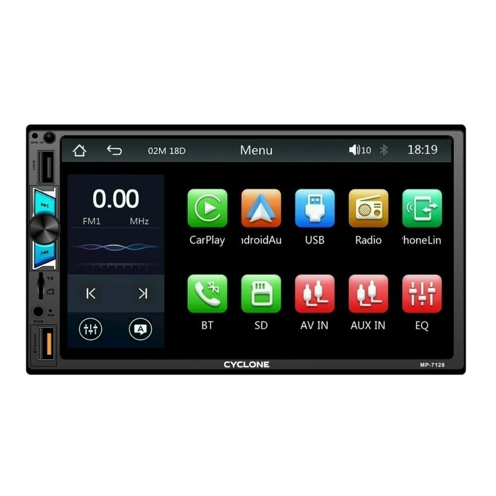 Автомобільна мультимедійна система Cyclone MP-7128 7" CarPlay Android Auto 1 DIN / 2 DIN НФ-00005415 фото