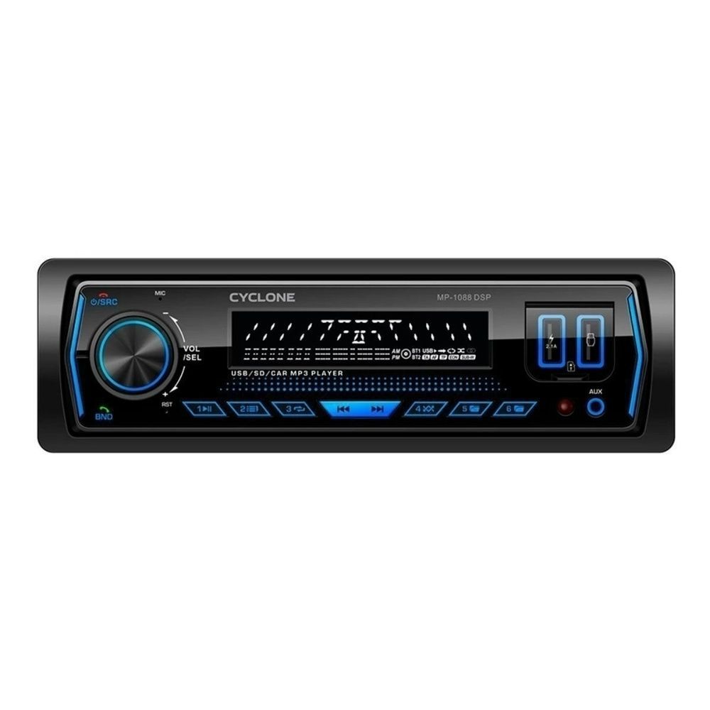Автомагнітола Cyclone MP-1088 1 DIN DSP Bluetooth 32-смуговий EQ 6 RCA НФ-00001462 фото