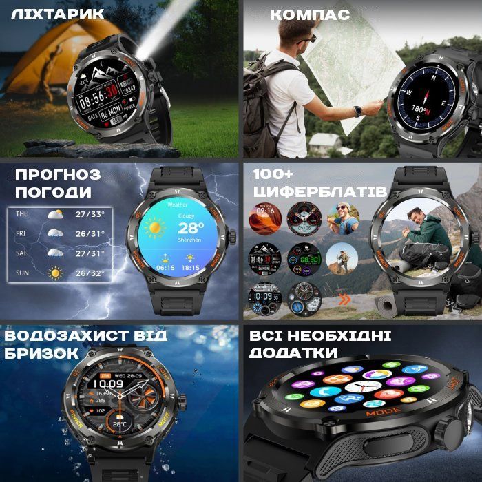 Смарт-часы мужские Smart Advanture с компасом 1724 фото