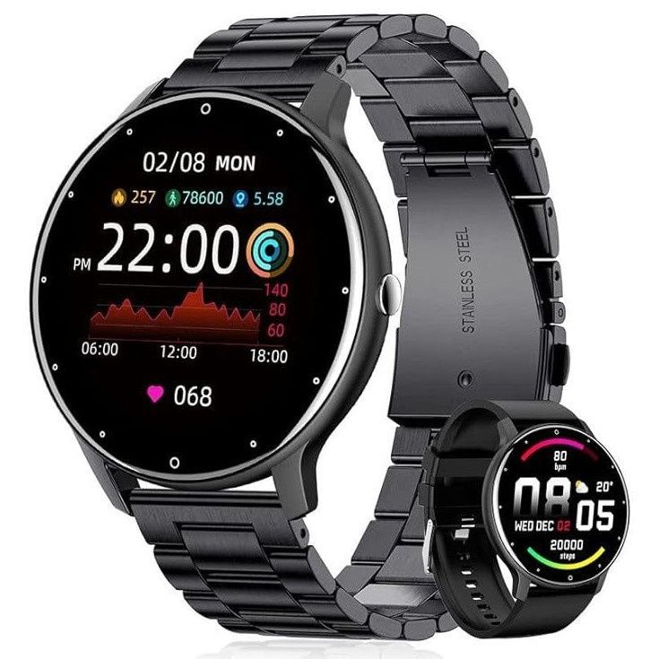 Смарт-часы мужские Smart Classic Steel Black, 2 ремешка 2304 фото