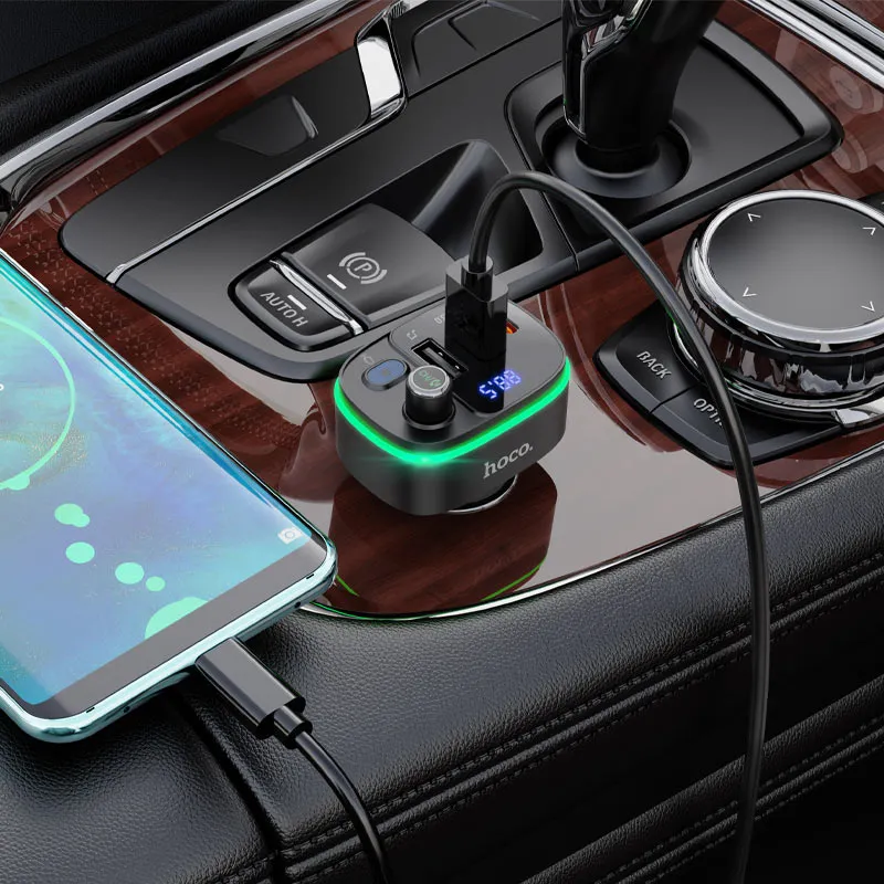 ФМ-модулятор автомобильный Hoco E62 Black Bluetooth 5.0 605737 фото
