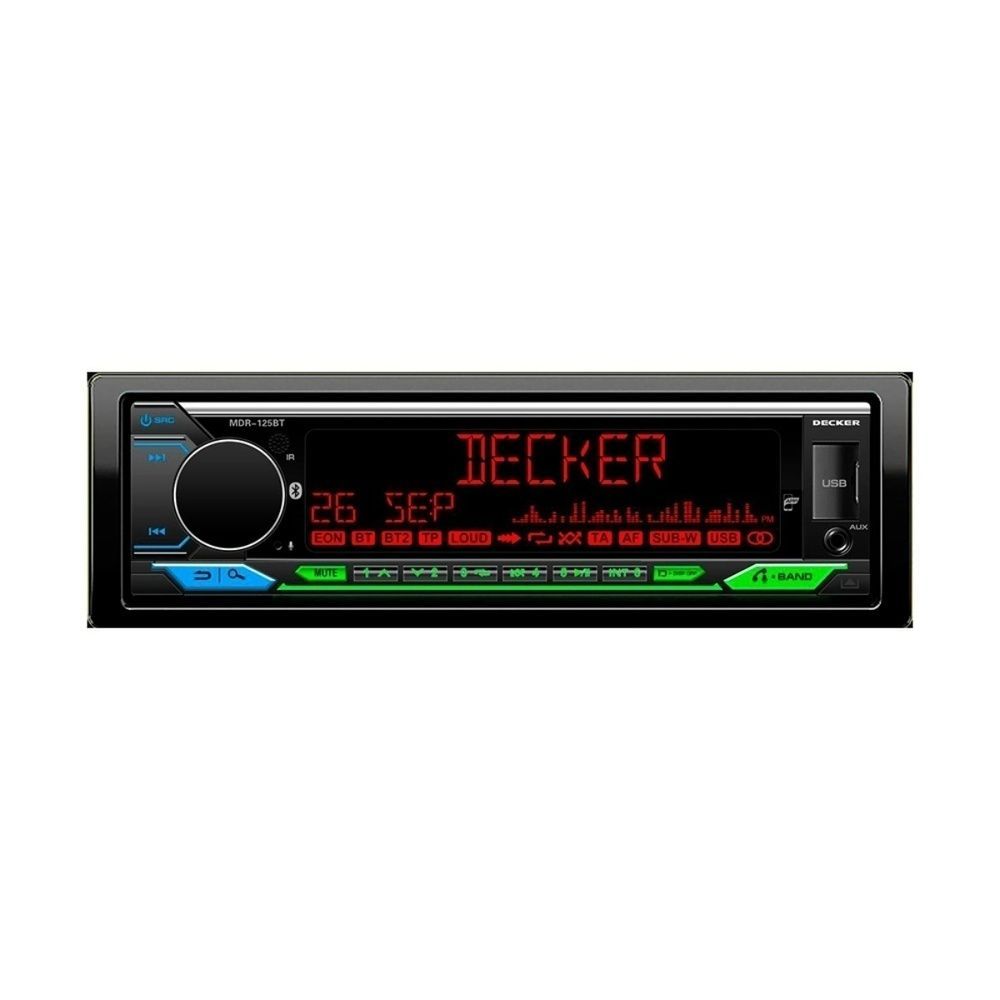 Автомагнітола Decker MDR-125 BT 1 DIN DSP 48-смуговий EQ 8 RCA зі знімною панеллю НФ-00001386 фото