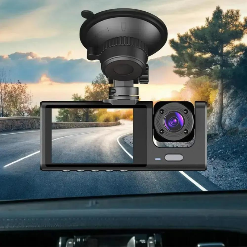 Відеореєстратор автомобільний з камерою заднього виду, 1080P, чорний 520990364 фото
