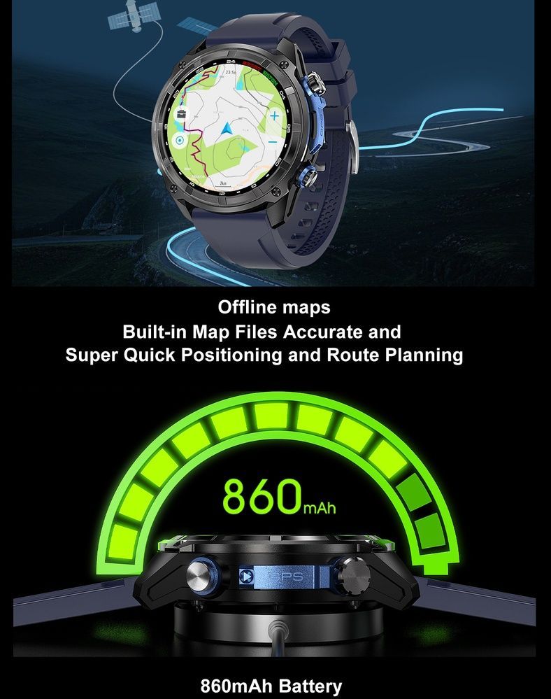Смарт-годинник чоловічий Smart Navigation Pro Steel з GPS, 3 ремінці 2458 фото