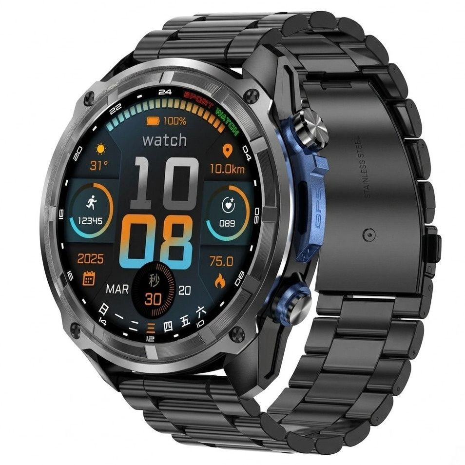 Смарт-часы мужские Smart Navigation Pro Steel с GPS, 3 ремешка 2458 фото