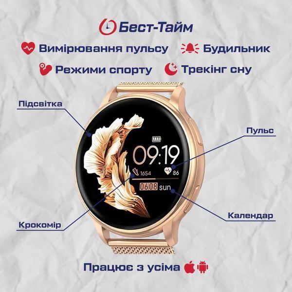 Смарт-годинник жіночий Smart Melisia Cherry, 3 ремінці 2493 фото