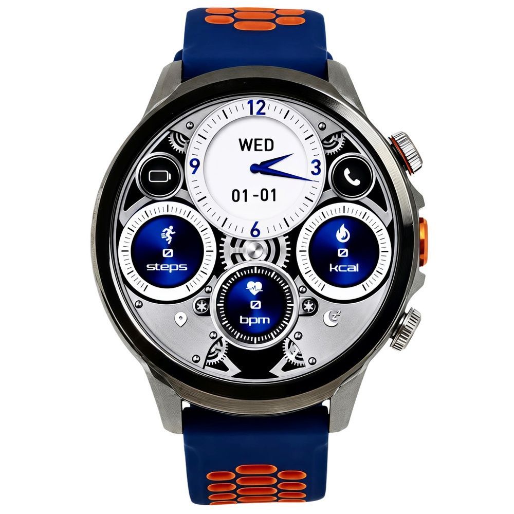 Смарт-годинник чоловічий Smart Technology Blue з SIM, 2 ремінці 2553 фото