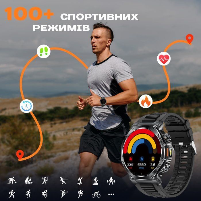 Смарт-годинник чоловічий Smart Surf X Pro Lava Blue, 3 ремінці 2573 фото