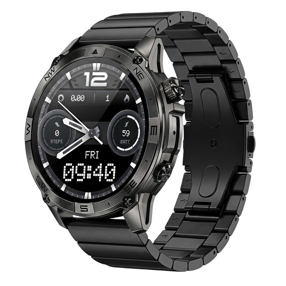 Смарт-годинник чоловічий North Edge GPS Smart Titan Black, 2 ремінці 2585 фото