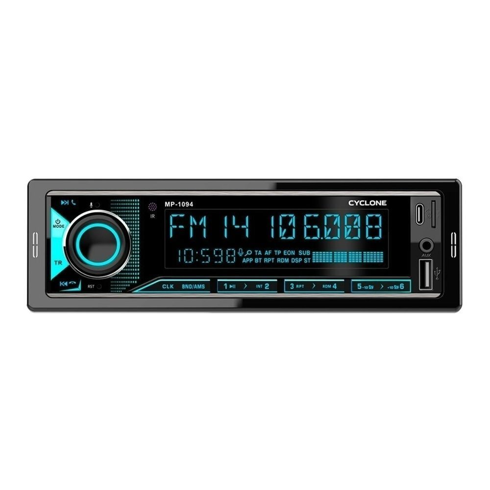 Автомагнітола Cyclone MP-1094 1 DIN Bluetooth 6 RCA USB Type-C НФ-00003483 фото